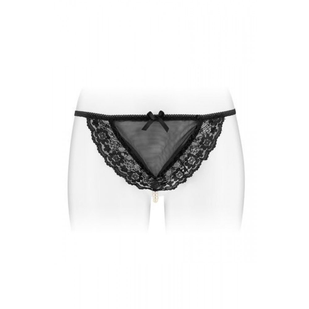 Сексуальные трусики - Трусики-стринги с жемчужной ниткой Fashion Secret KATIA Black