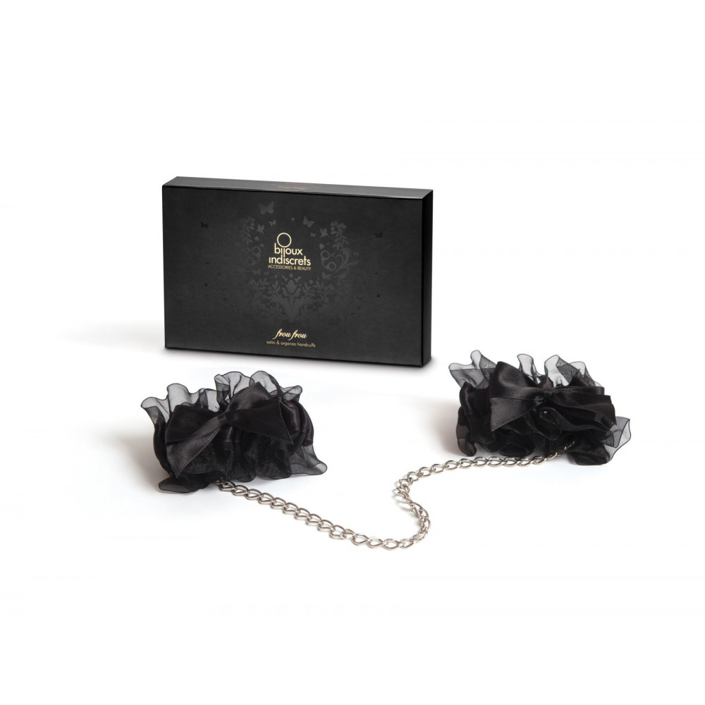 Наручники, веревки, бондажы, поножи - Наручники Bijoux Indiscrets - Frou Frou Organza handcuffs, атлас и органза, подарочная упаковка
