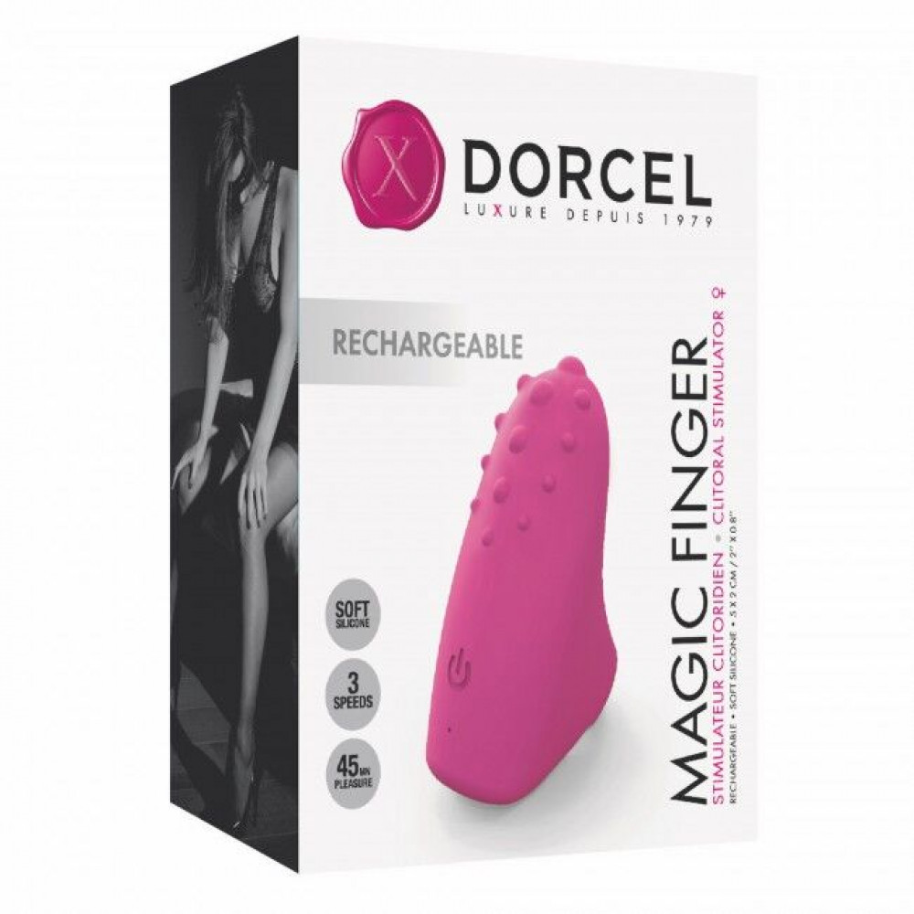 Мини вибраторы - Вибратор на палец Dorcel MAGIC FINGER Rose перезаряжаемый, 3 режима работы 1