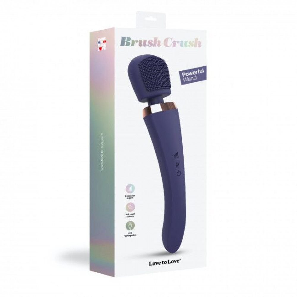 Вибромассажеры - Вибромассажер с силиконовой щеточкой Love to Love Brush Crush - Midnight Indigo 2