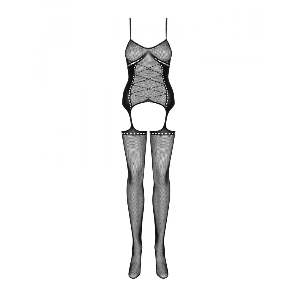 Бодистокинг - Бодистокинг Obsessive Bodystocking G314 S/M/L, имитация корсета и корсетной шнуровки 3
