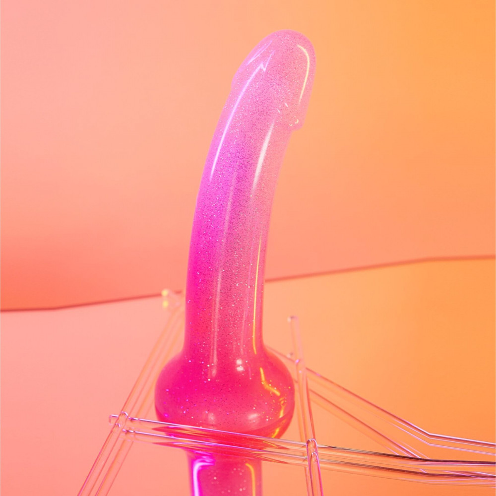 Дилдо - Дилдо с розовым градиентом и блестками Love To Love DILDOLLS - SUNRISE, ультрамягкий 1