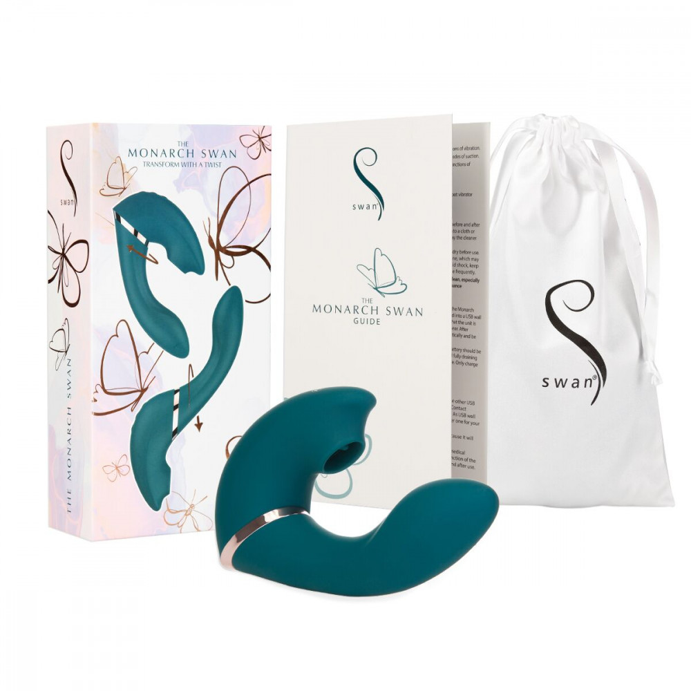 Вибраторы вакуумные - Вакуумный вибратор Swan The Monarch Swan Teal 4