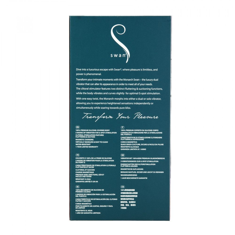 Вибраторы вакуумные - Вакуумный вибратор Swan The Monarch Swan Teal 2