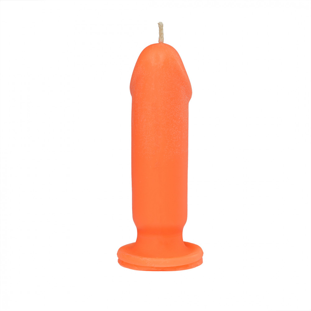 Массажные масла и свечи - Свеча LOVE FLAME - Dildo S Orange Fluor, CPS04-ORANGE 1