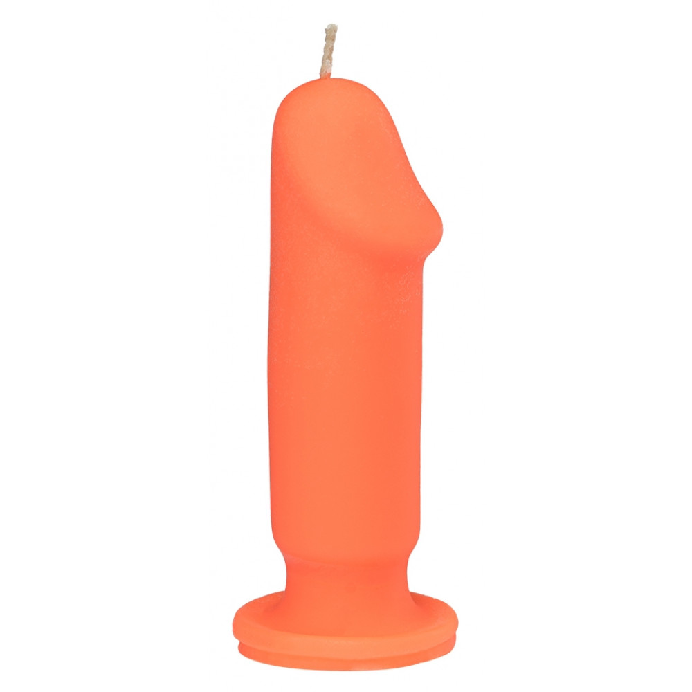 Массажные масла и свечи - Свеча LOVE FLAME - Dildo S Orange Fluor, CPS04-ORANGE