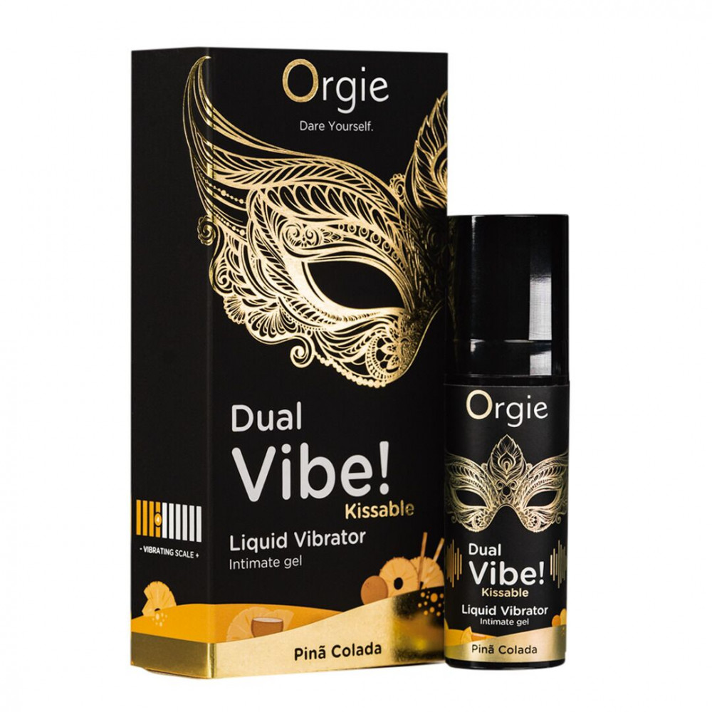 Женские возбудители - Жидкий вибратор Orgie - Dual Vibe! Pina Colada Kissable Liquid Vibrator (15 мл)