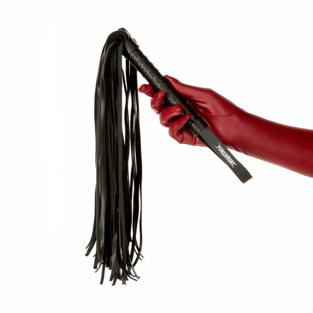 Плети, стеки, флоггеры, тиклеры - Флоггер Punishment - Flogger – Black 1