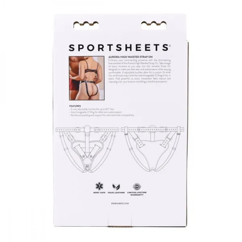 Секс игрушки - Трусики для страпонов Sportsheets Aurora High Waisted черные 4