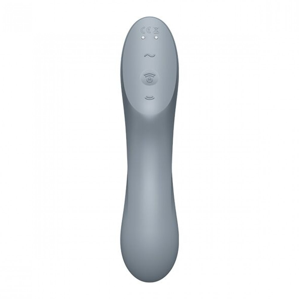 Вибраторы вакуумные - Вакуумный стимулятор с вибрацией Satisfyer Curvy Trinity 3 BlueGrey 2