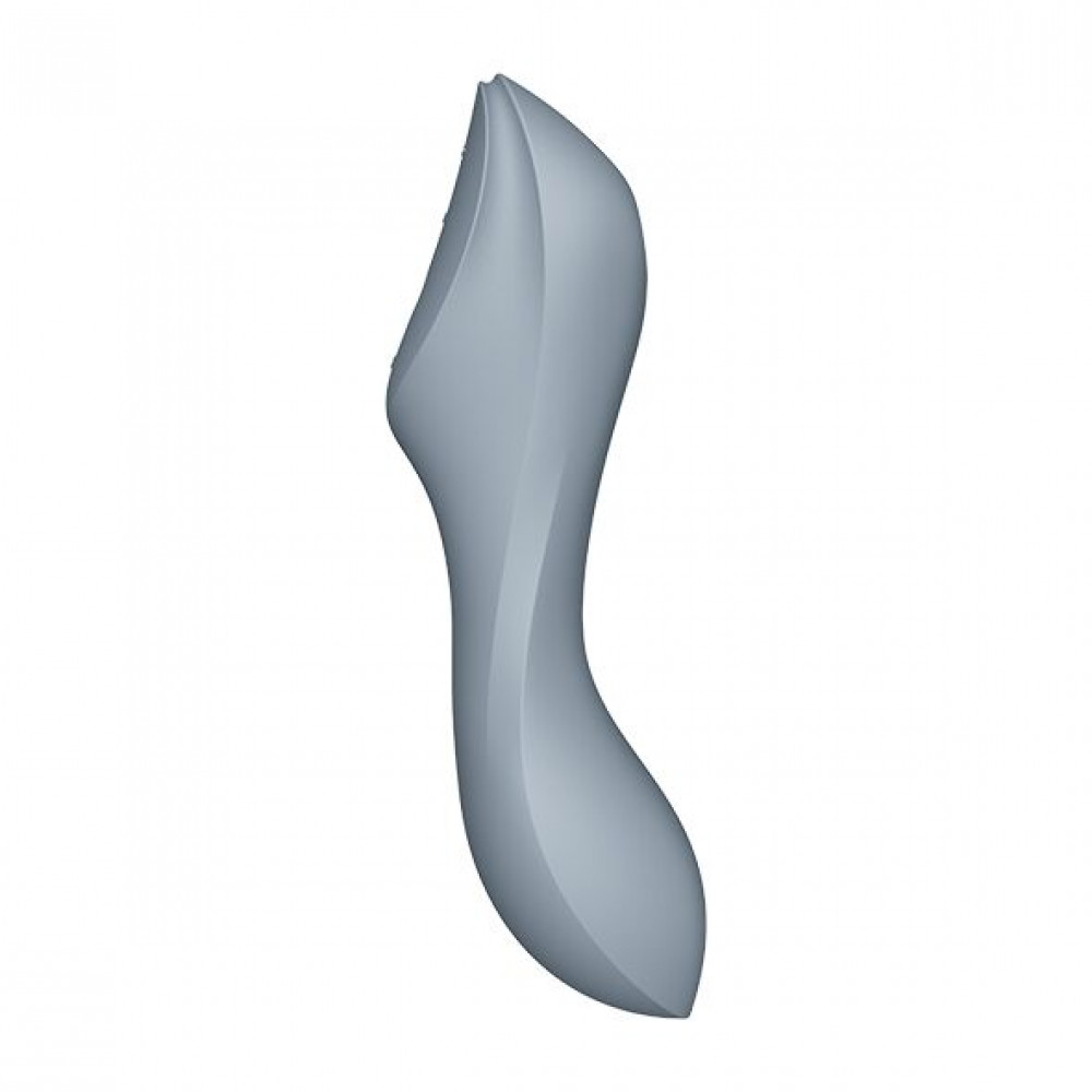 Вибраторы вакуумные - Вакуумный стимулятор с вибрацией Satisfyer Curvy Trinity 3 BlueGrey 4