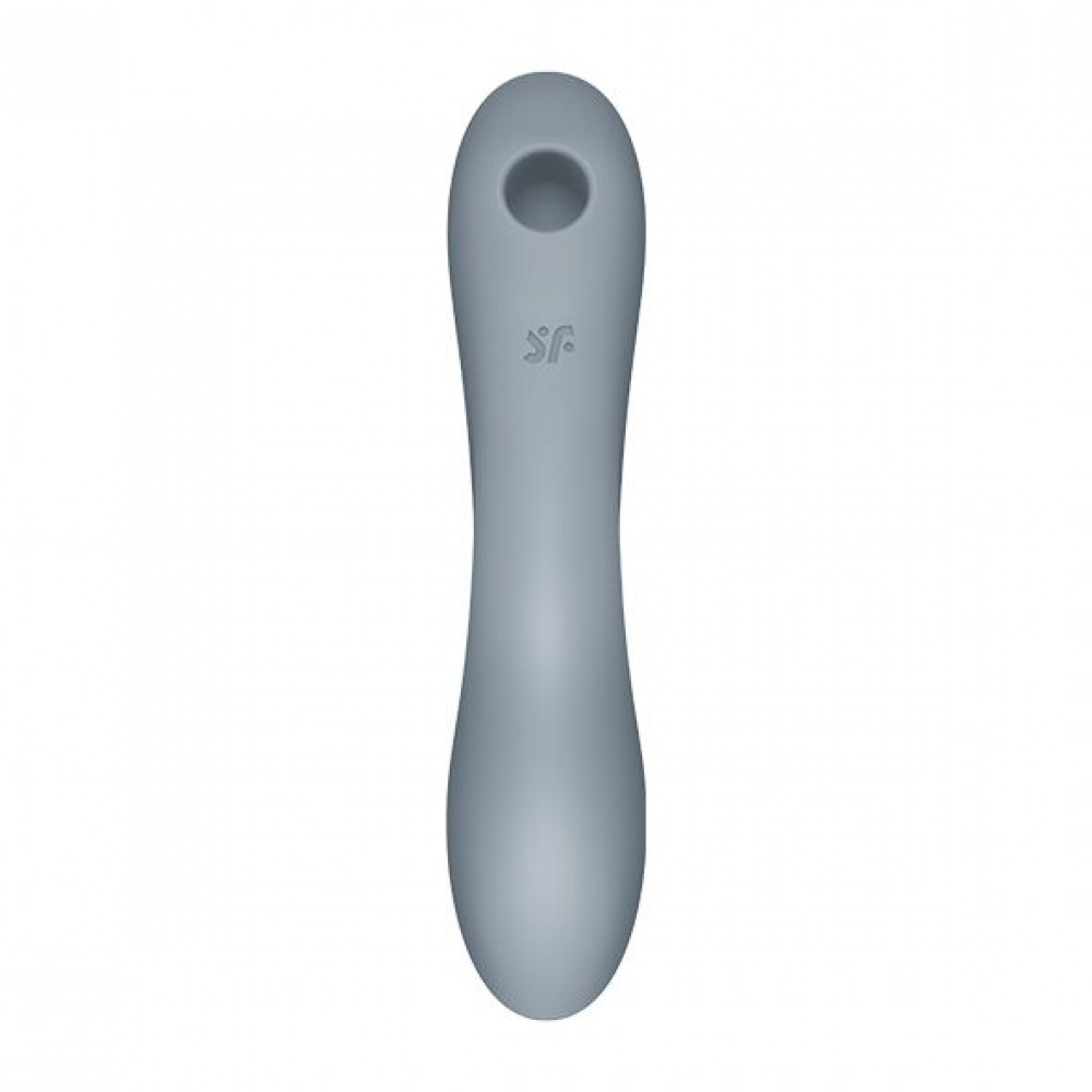 Вибраторы вакуумные - Вакуумный стимулятор с вибрацией Satisfyer Curvy Trinity 3 BlueGrey 3
