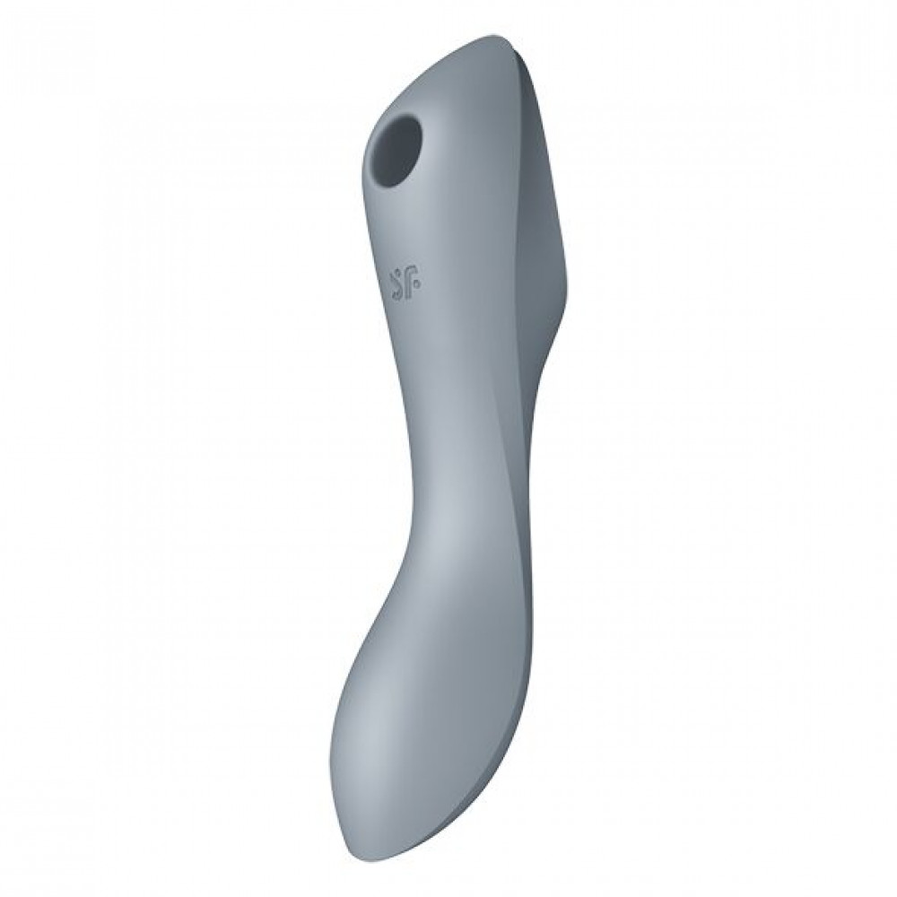 Вибраторы вакуумные - Вакуумный стимулятор с вибрацией Satisfyer Curvy Trinity 3 BlueGrey