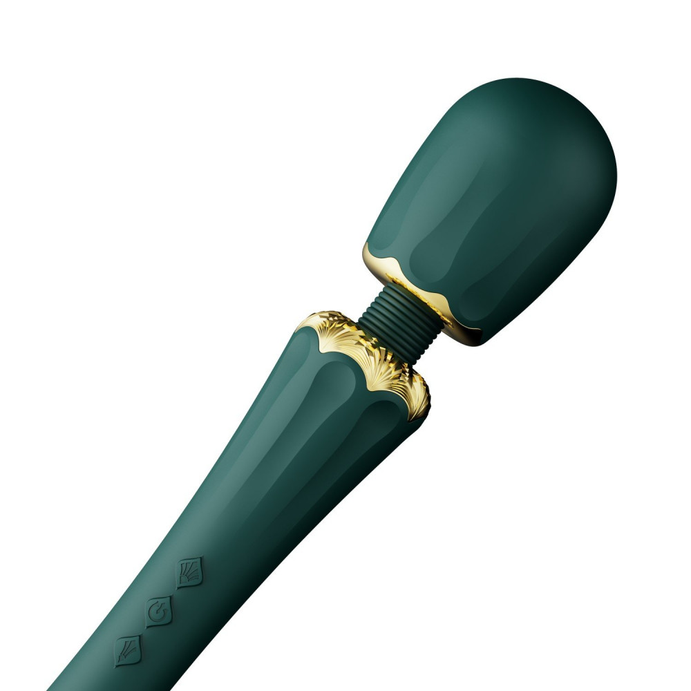 Вибромассажеры - Вибратор микрофон с насадками Zalo Kyro Wand Turquoise Green 7