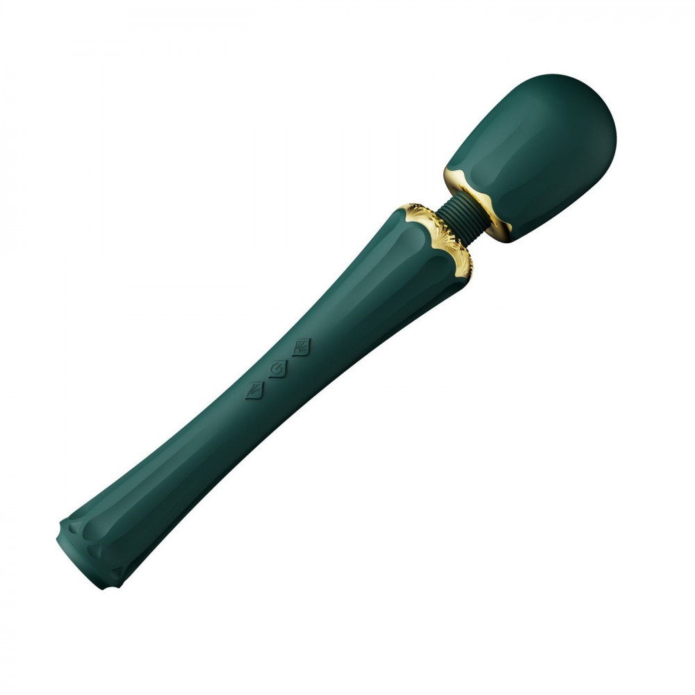 Вибромассажеры - Вибратор микрофон с насадками Zalo Kyro Wand Turquoise Green 6