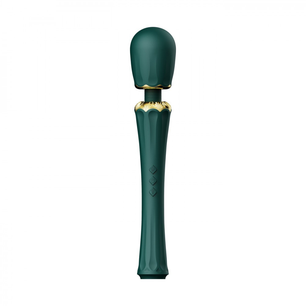 Вибромассажеры - Вибратор микрофон с насадками Zalo Kyro Wand Turquoise Green 10