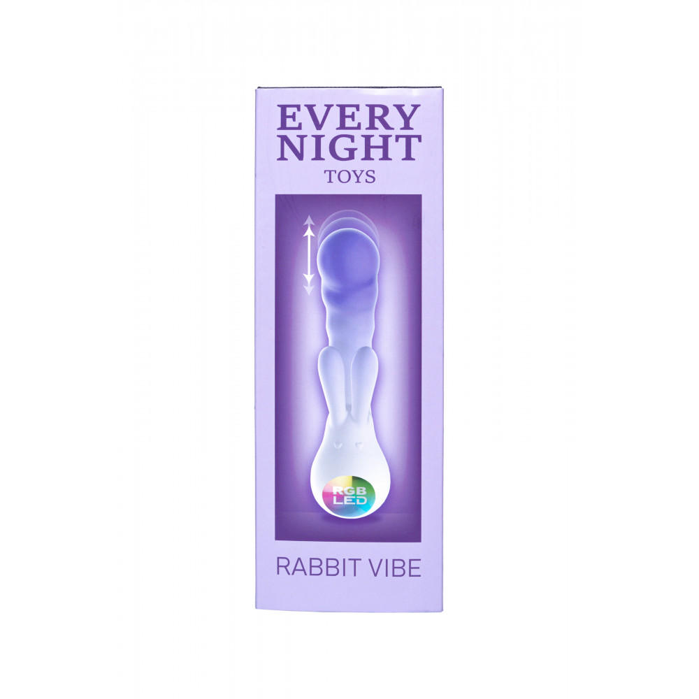 Секс игрушки - Вибратор-кролик со светодиодом Every Night Toys для точки G, фиолетовый градиент 4