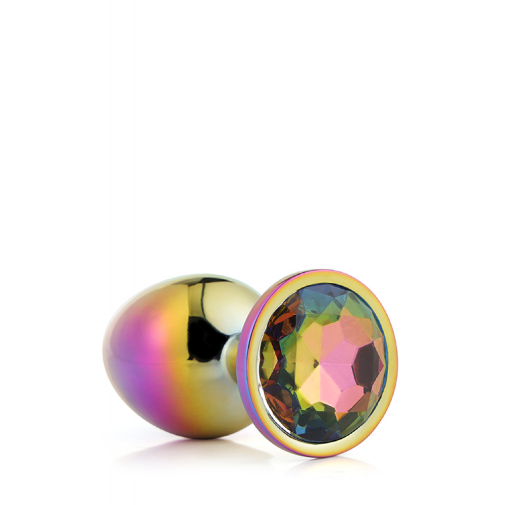 Анальная пробка со стразом - DT21783 Радужная анальная пробка GLEAMING LOVE MULTICOLOUR PLUG LARGE 1