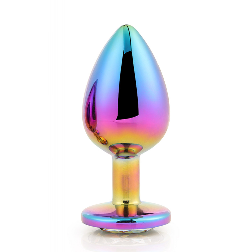 Анальная пробка со стразом - DT21783 Радужная анальная пробка GLEAMING LOVE MULTICOLOUR PLUG LARGE 2