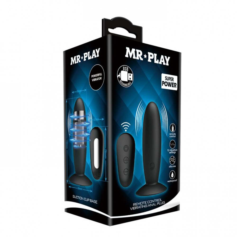 Анальные игрушки - Анальный стимулятор с вибрацией MR PLAY, BI-040045W-MR 1