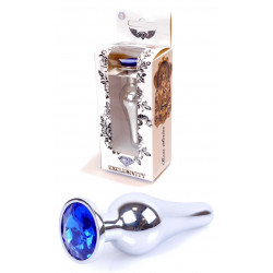 Анальная пробка Boss Series - Jewellery Silver BUTT PLUG Dark Blue, BS6400077