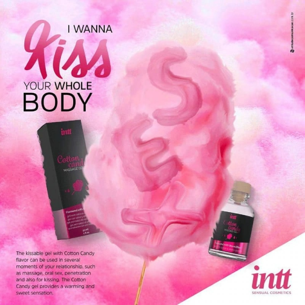 Массажные гели - Съедобный массажный гель для интимных зон Intt Cotton Candy (30 мл) 3