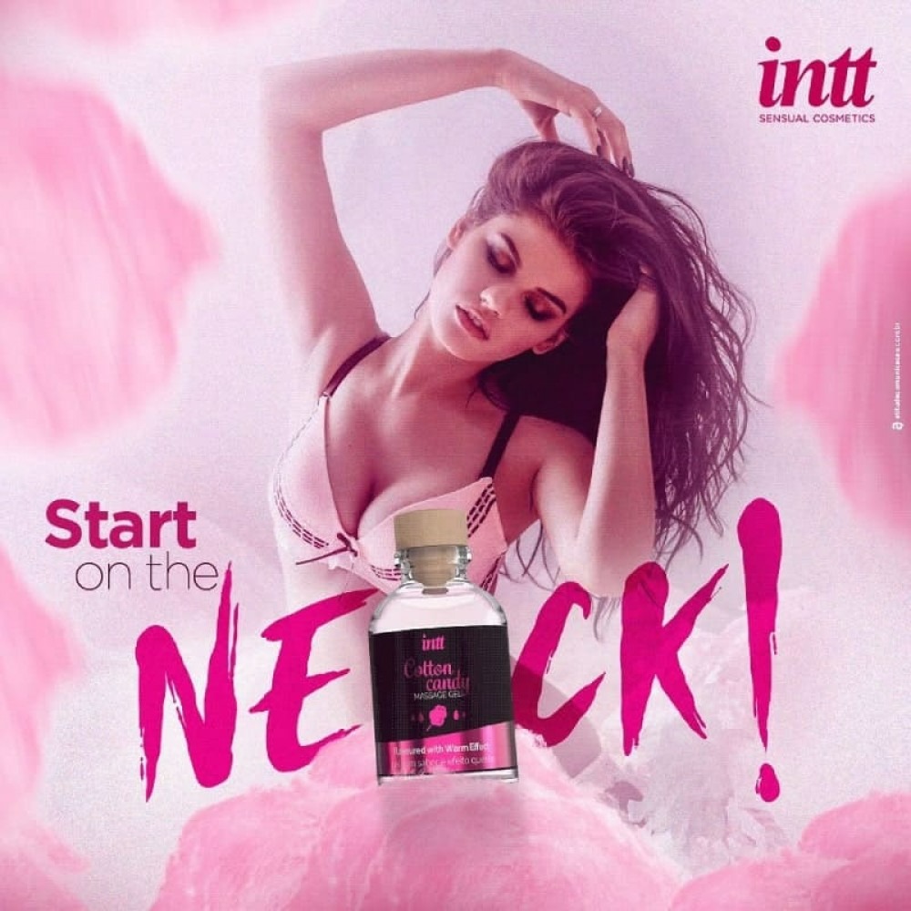 Массажные гели - Съедобный массажный гель для интимных зон Intt Cotton Candy (30 мл) 5