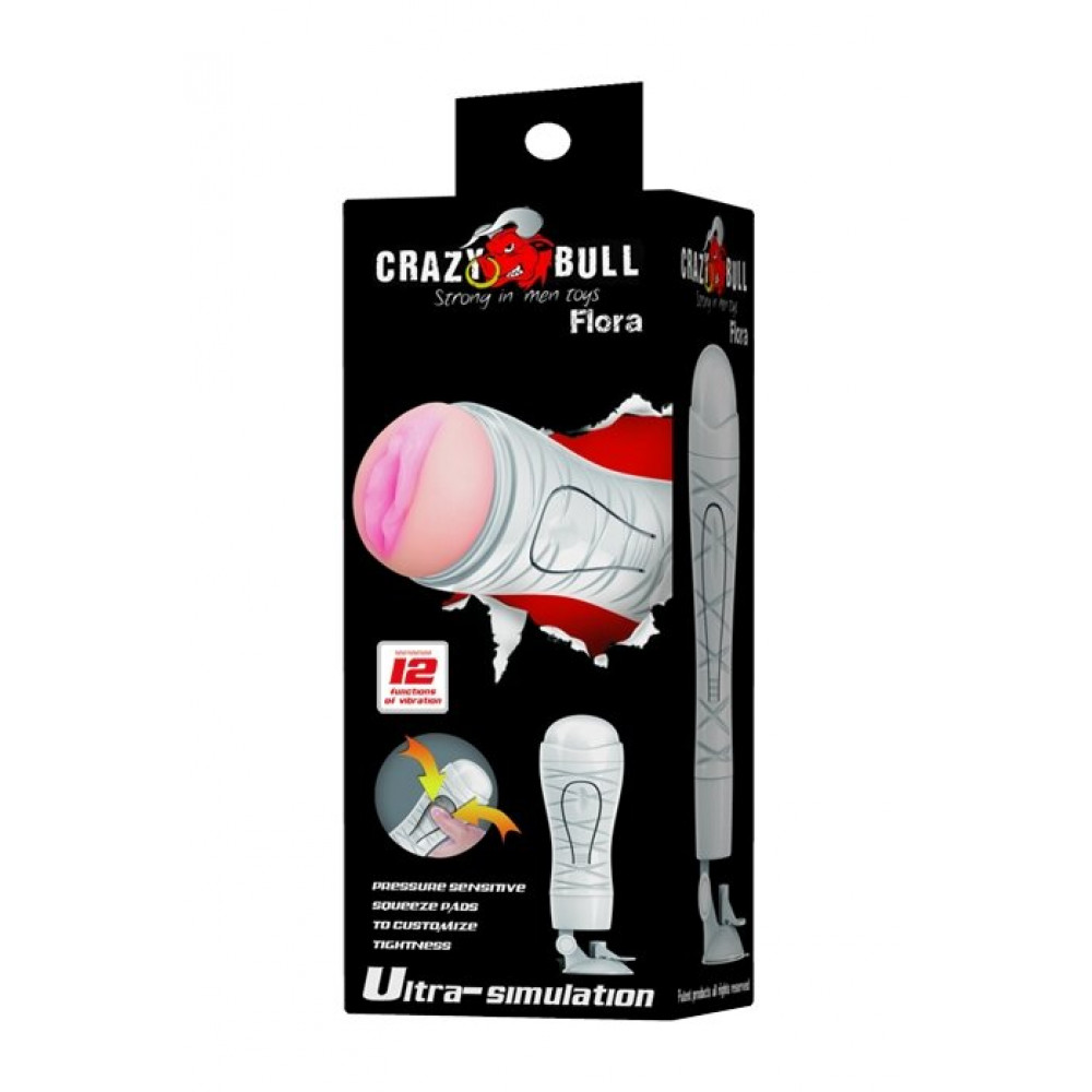 Мастурбаторы вагины - Мастурбатор ротик с вибрацией Crazy Bull - FLORA, BM-00900T48Z-2 3
