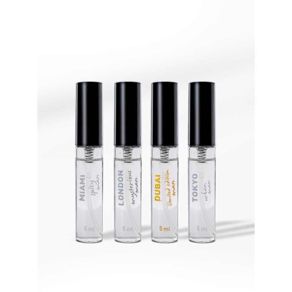 Лубриканты - Набор парфюмов для мужчин с феромонами HOT LMTD Pheromone Perfume Мen, 4x5 мл 1