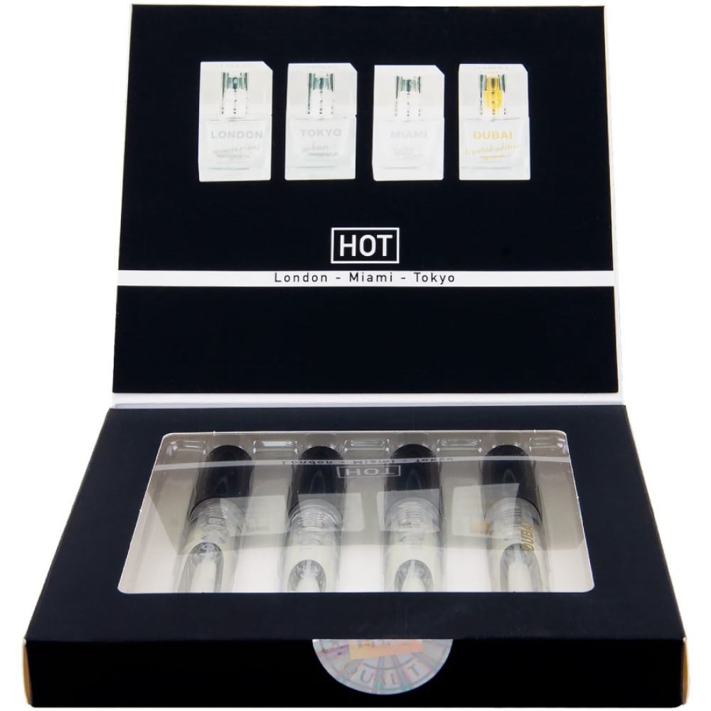 Лубриканты - Набор парфюмов для мужчин с феромонами HOT LMTD Pheromone Perfume Мen, 4x5 мл 2