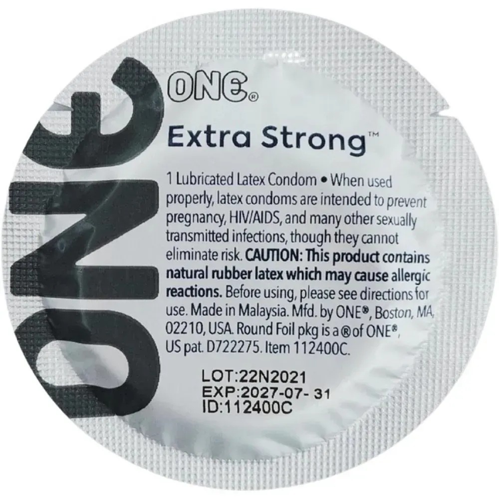 Лубриканты - Презерватив латексный с утолщенными стенками One Extra Strong с разным дизайном, 1 шт. 1