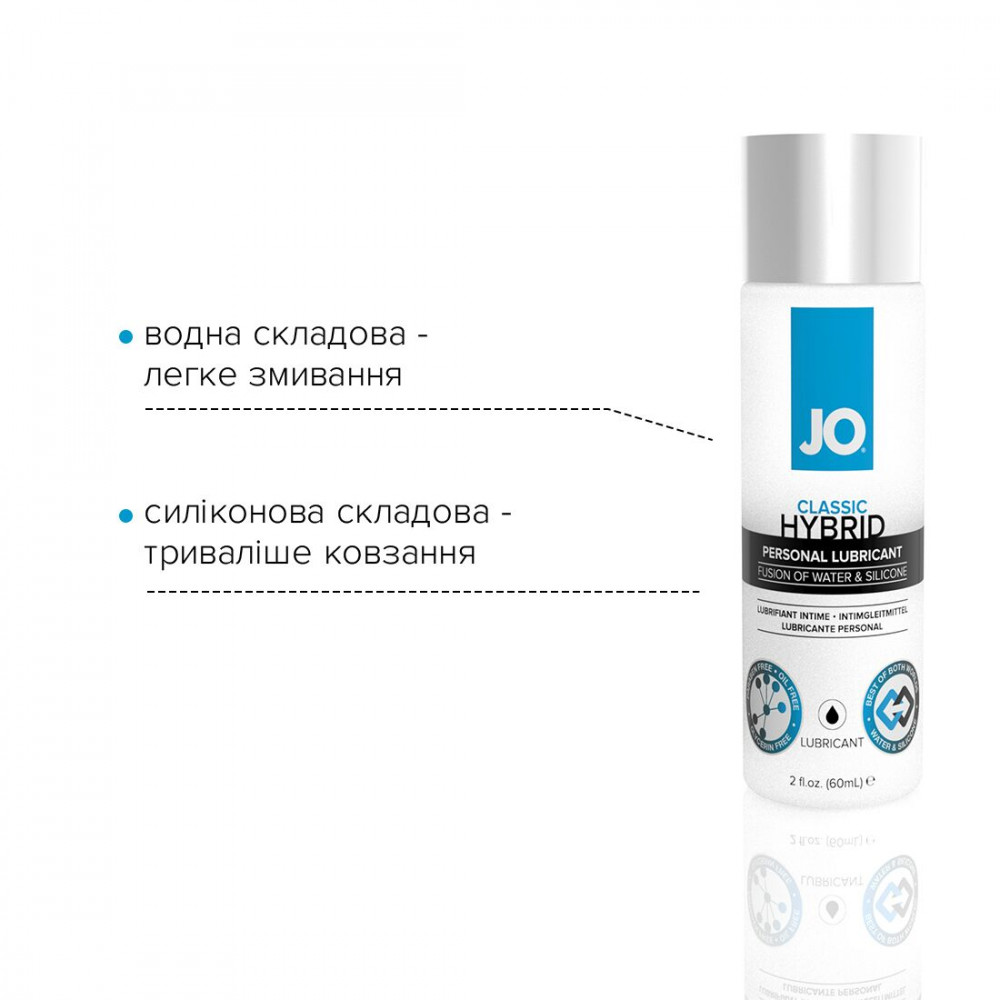 Смазка на водной основе - Густая смазка водно-силиконовая System JO Classic Hybrid (60 мл) без парабенов, глицерина и масел 2