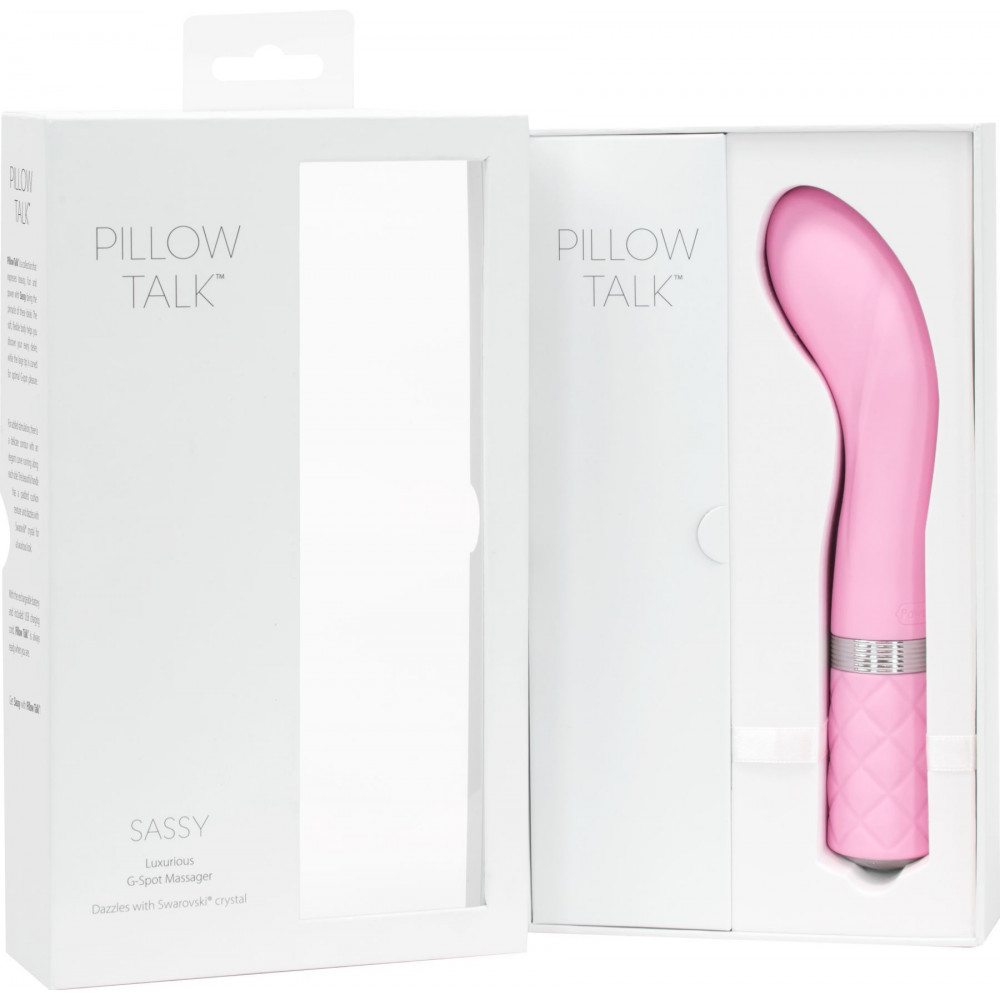 Стимулятор точки G - Роскошный вибратор Pillow Talk - Sassy Pink с кристаллом Сваровски для точки G, подарочная упаковка 5