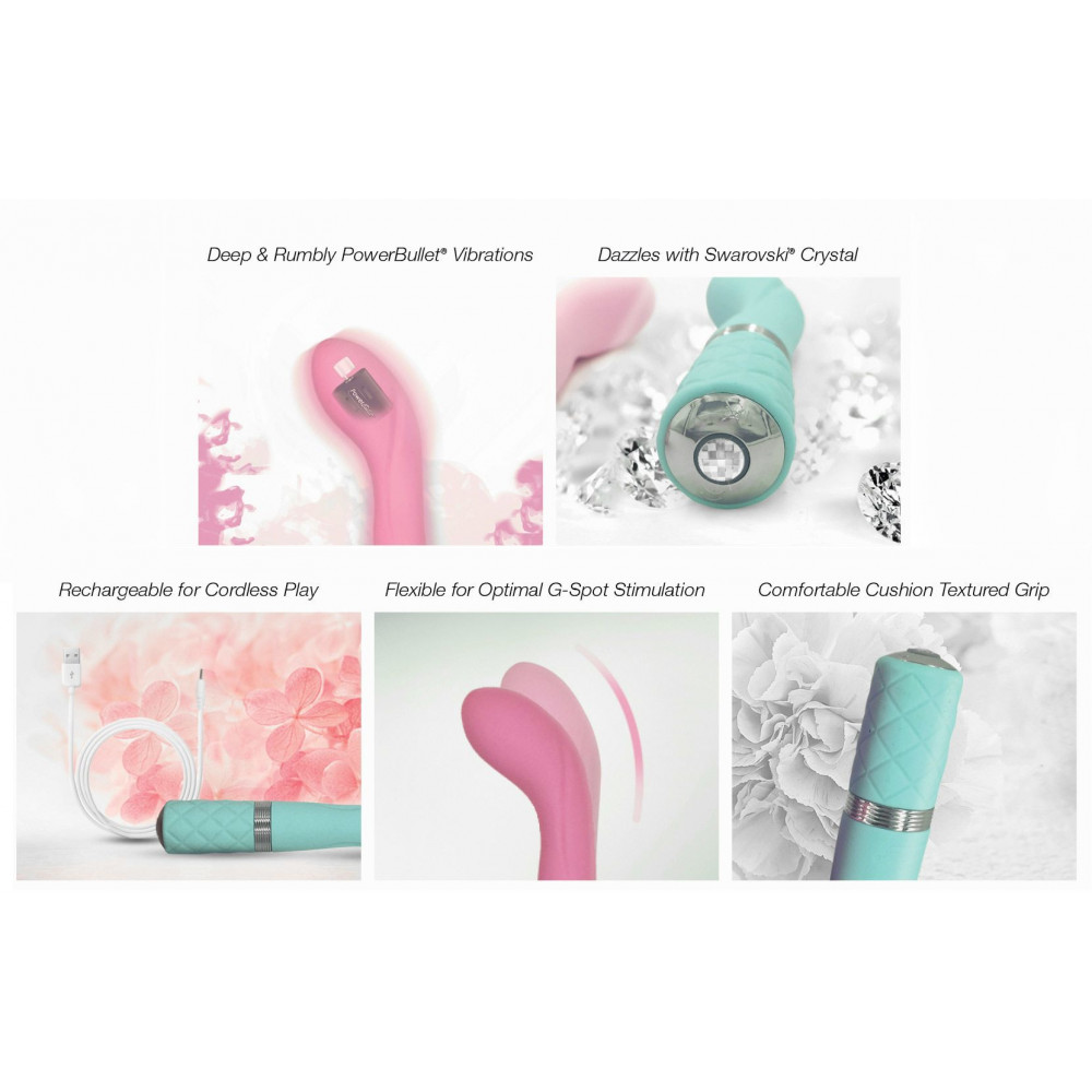 Стимулятор точки G - Роскошный вибратор Pillow Talk - Sassy Pink с кристаллом Сваровски для точки G, подарочная упаковка 3