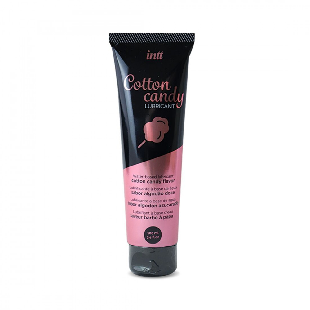 Оральные смазки - Лубрикант на водной основе Intt Cotton Candy (100 мл) вкус сладкая вата, густой и скользкий