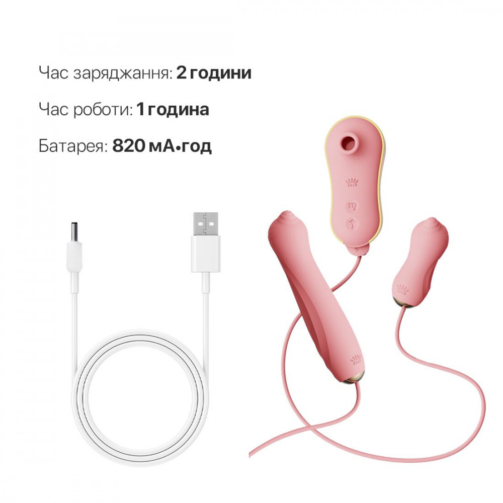Наборы вибраторов - Набор 3в1 Zalo — UNICORN Set Pink, виброяйцо, пульсатор, вакуумный стимулятор 3