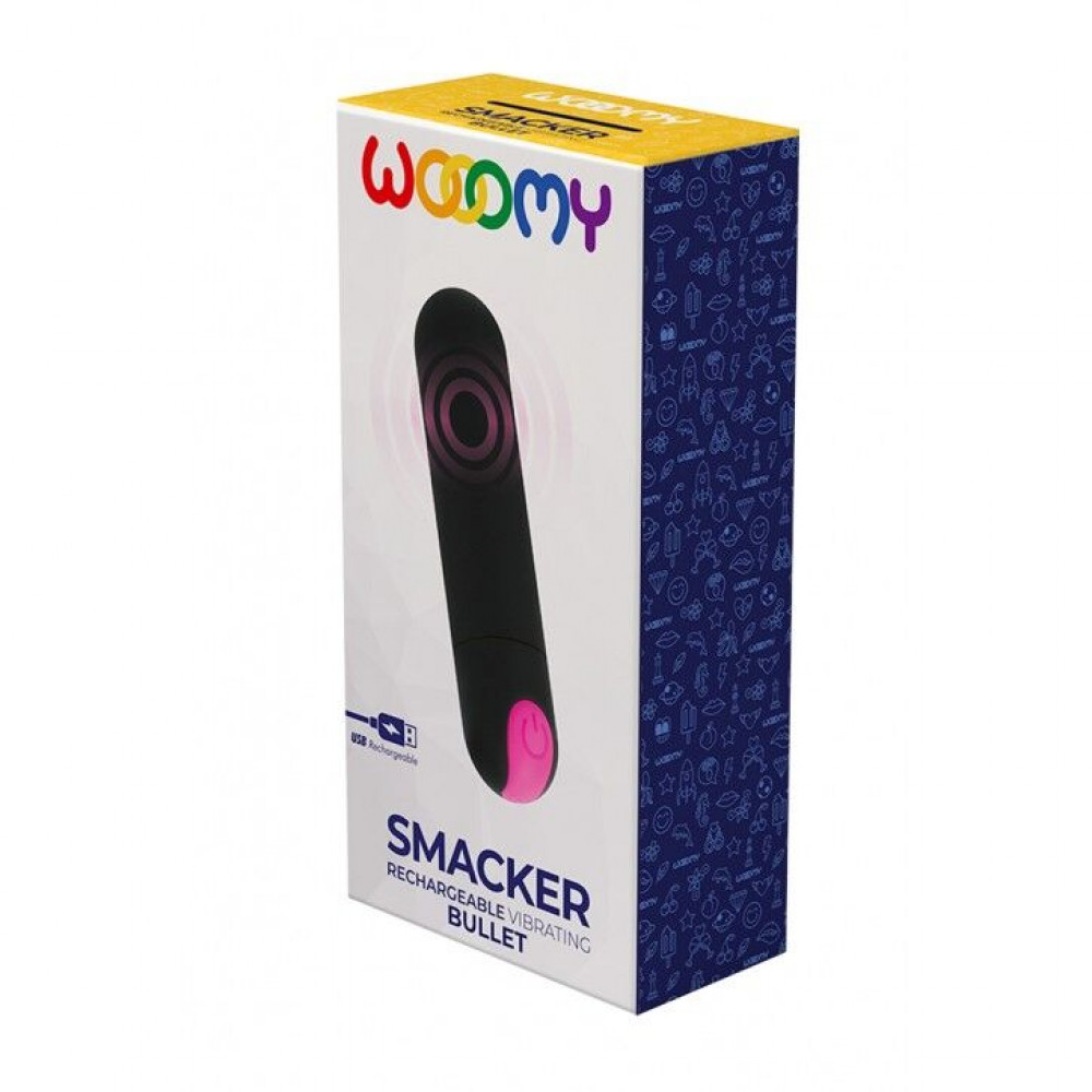 Клиторальный вибратор - Вибропуля Wooomy Smacker, перезаряжаемая, 10 скоростей вибрации 1