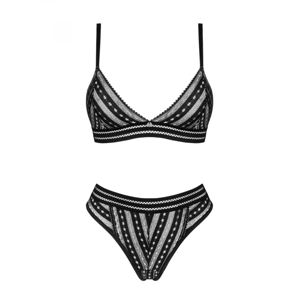 Эротические комплекты - Комплект белья Obsessive Natilya 2-pcs set XS/S, black, бюстгальтер, трусики 5