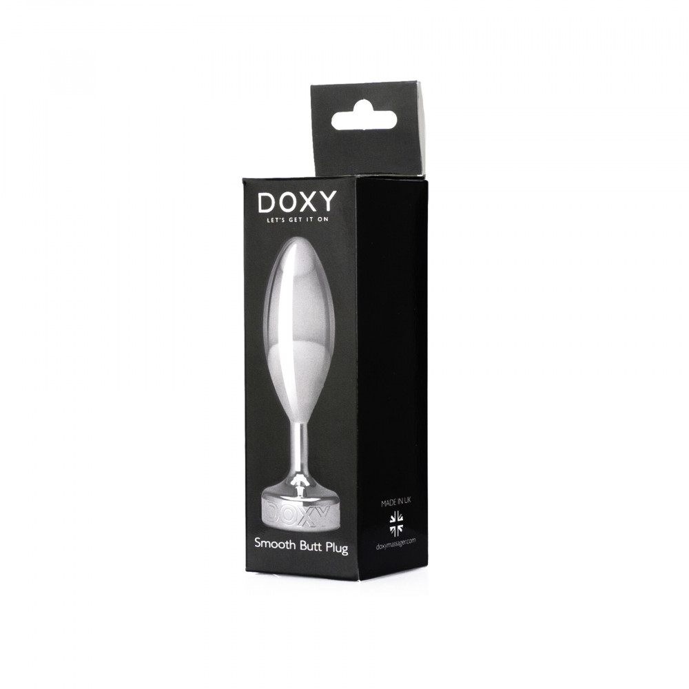 Анальная пробка - Металлическая анальная пробка DOXY Butt Plug SMOOTH, гладкая, диаметр 3,3 см 1