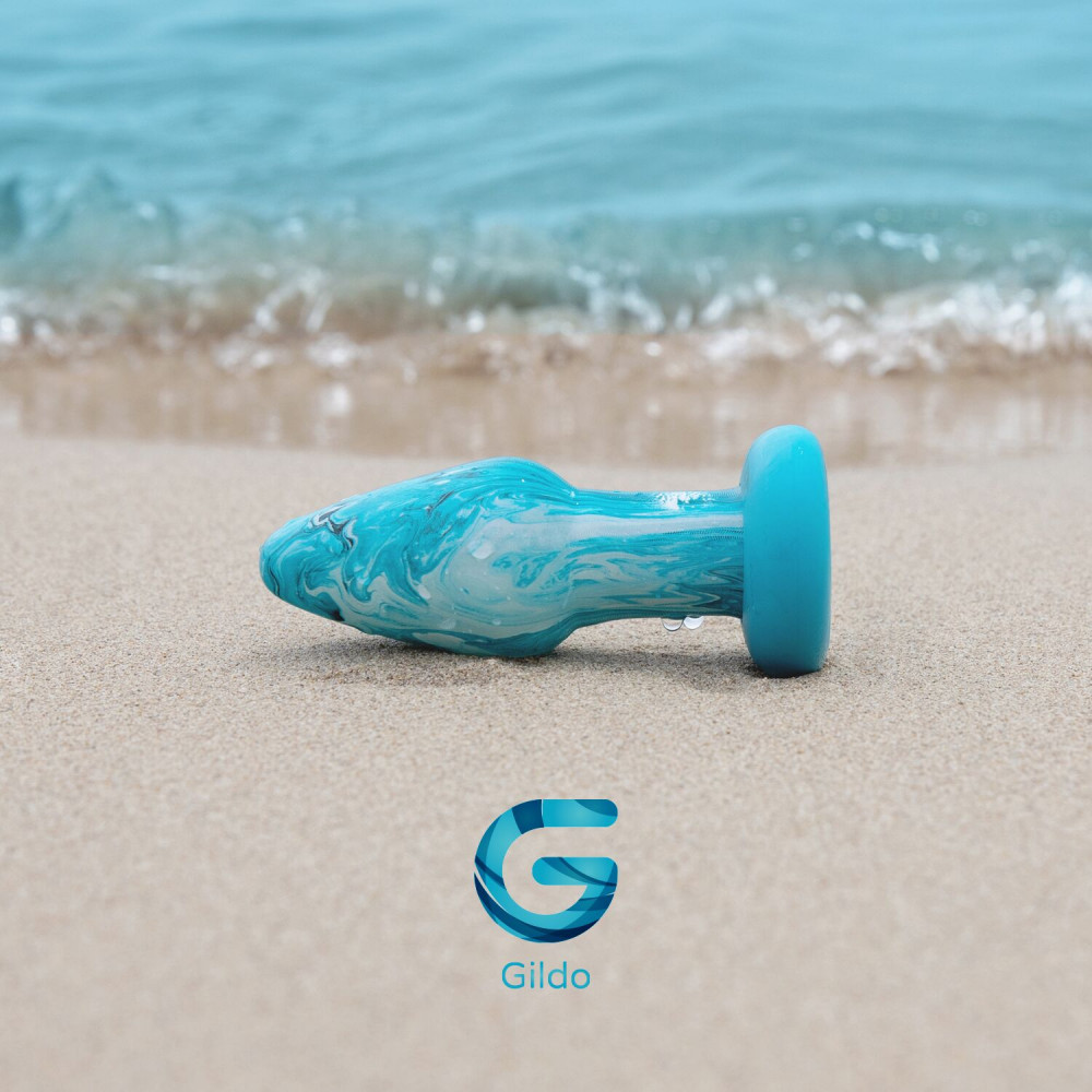 Анальная пробка - Стеклянная анальная пробка Gildo Ocean Curl, макс. диаметр 5 см 3
