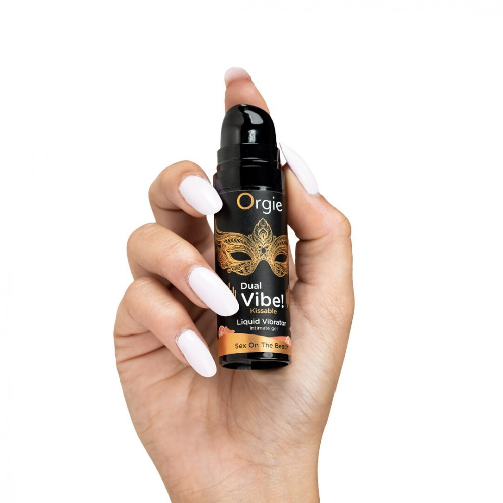 Женские возбудители - Жидкий вибратор Orgie - Dual Vibe! Sex On The Beach Kissable Liquid Vibrator (15 мл) 1