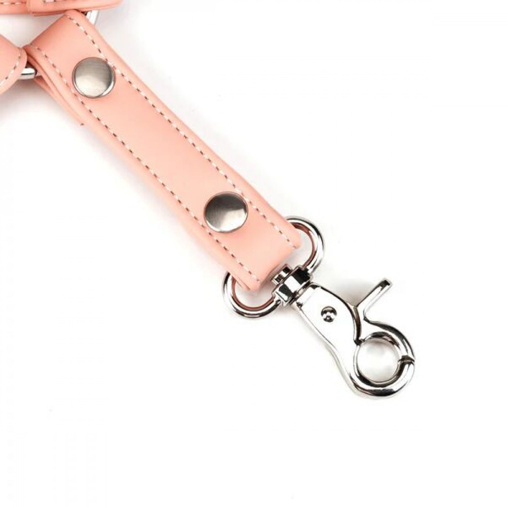 Наручники, веревки, бондажы, поножи - Крестовина для фиксации Liebe Seele Dark Candy Pink Hogtie 3