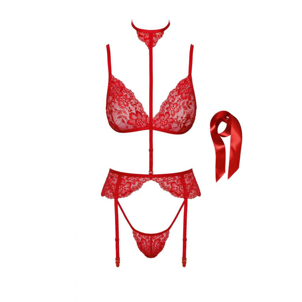 Эротические комплекты - Комплект Kissable Bondage Kiss Set Red L/XL 7