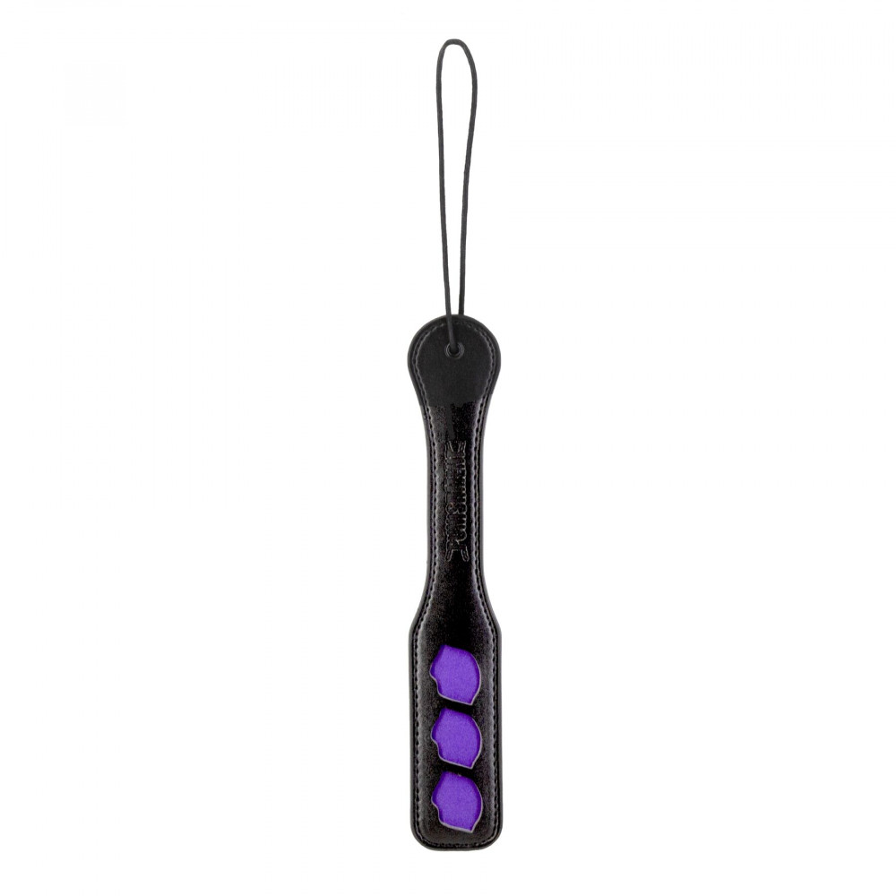 Плети, стеки, флоггеры, тиклеры - Паддл Punishment - Purple Lips Paddle – Black
