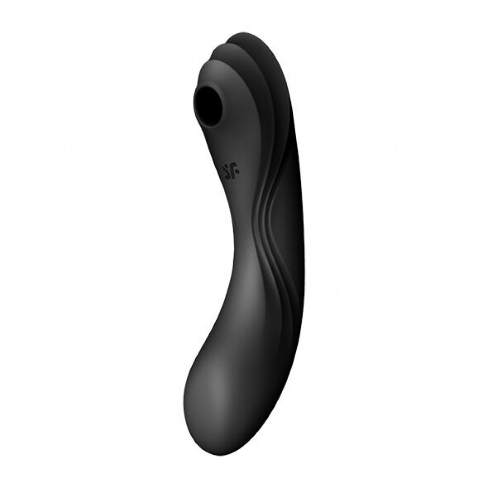 Вибраторы вакуумные - Вакуумный стимулятор с вибрацией Satisfyer Curvy Trinity 4 Black