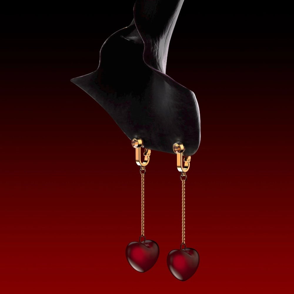 БДСМ игрушки - Зажимы на половые губы и клитор UPKO Water Chiming Bells с колокольчиками в форме вишен