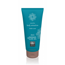 Лубрикант и массажное масло 2 в 1 Massage-& Glide gel 2in1 Amber scent 200 мл