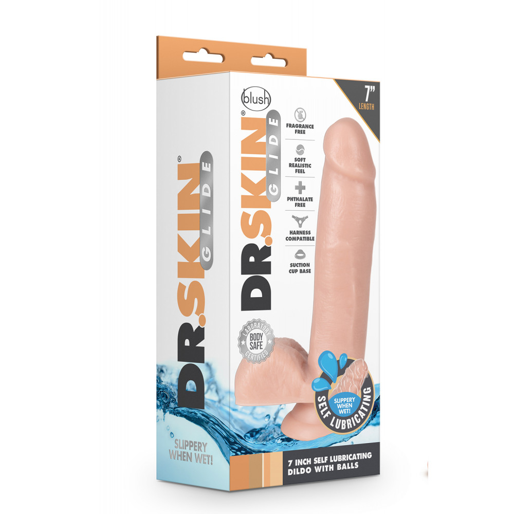 Фаллоимитаторы реалистичные - Фаллоимитатор самосмазывающийся Blush DR. SKIN 7INCH SELF LUBRICATING DILDO 3