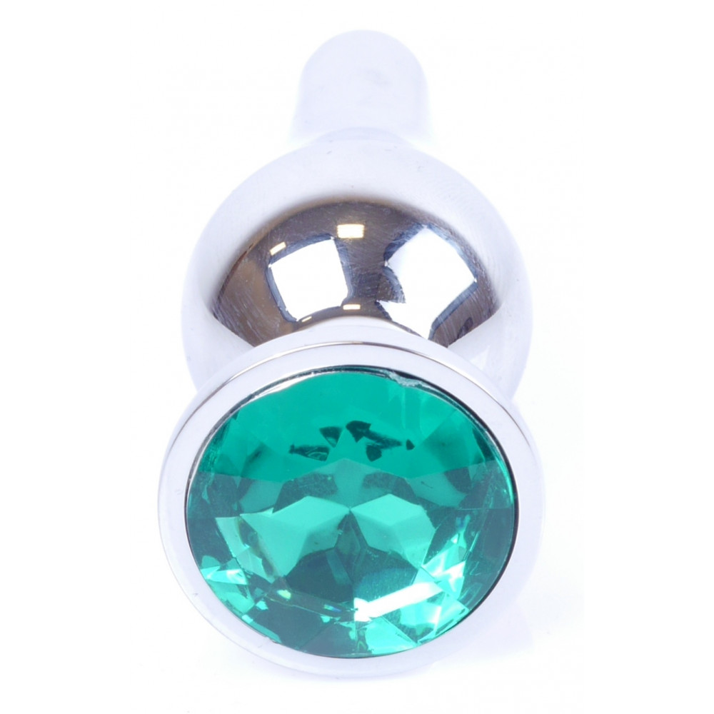 Анальные игрушки - Анальная пробка Boss Series - Jewellery Silver BUTT PLUG Green, BS6400078 8