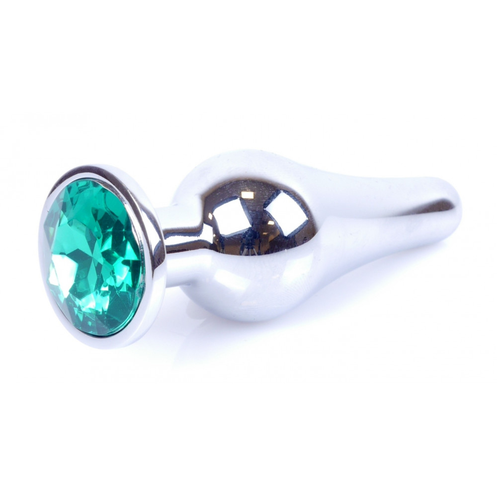 Анальные игрушки - Анальная пробка Boss Series - Jewellery Silver BUTT PLUG Green, BS6400078 7